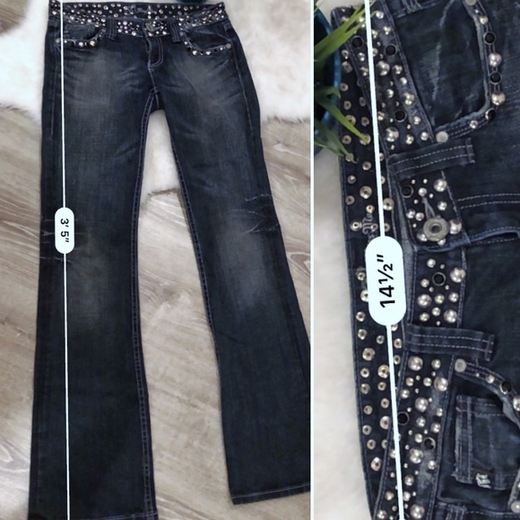 MISS ME Anchorage Studded Bootcut Flare Jean 26x32 - Picture 8 of 8